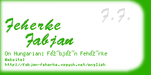 feherke fabjan business card